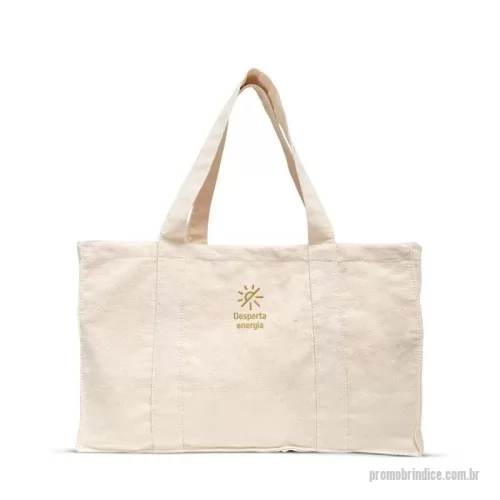Sacola de Algodão personalizada - Sacola Ecobag personalizada em lona 500 gr com forro em lona 100 gr. Tamanho de 50x30x15 cm e alça 60x4 cm. 