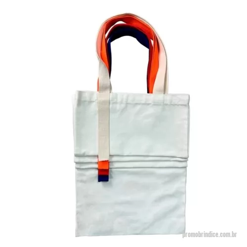 Sacola de Algodão personalizada - Sacola 100% algodão com alça colorida.