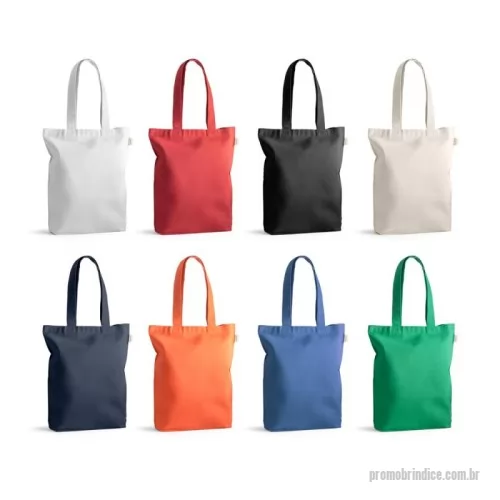 Sacola de Algodão personalizada - acola em 70% algodão reciclado e 30% poliéster reciclado (220g/m²), com alças de 65 cm. O tecido é sem tingimento, é utilizado na sua cor original, sem produtos químicos de tingimento ou branqueamento, contribuindo para um menor impacto ambiental. 380 x 420 x 100 mm