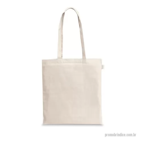 Sacola de Algodão personalizada - Sacola 100% algodão(BEJA)reciclado (180 g/m²) com alças de 65 cm. 380 x 420 mm