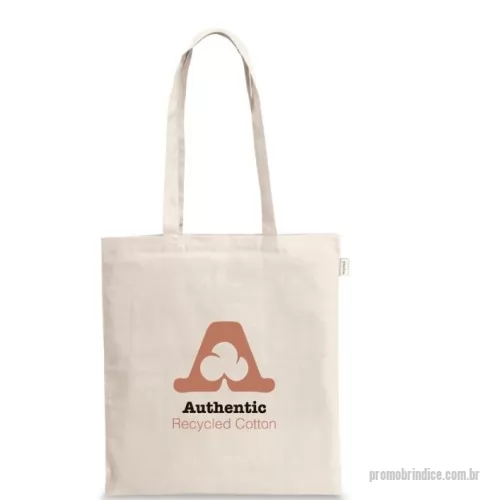 Sacola de Algodão personalizada - Sacola 100% algodão reciclado (140 g/m²) com alças de 65 cm. 380 x 420 mm