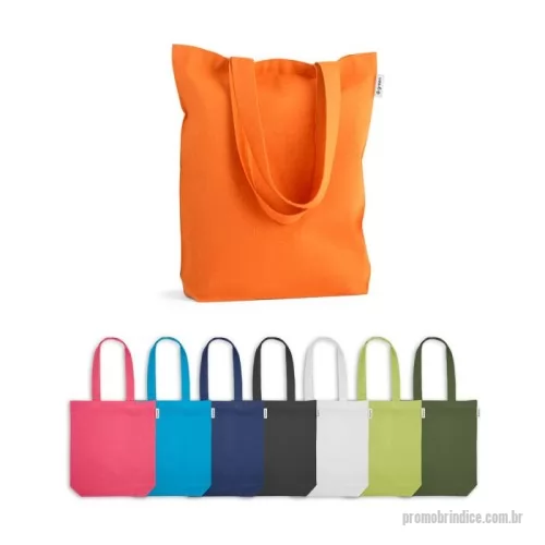 Sacola de Algodão personalizada - Sacola em 50% algodão, 30% algodão reciclado e 20% poliéster reciclado (220 g/m²), com alças de 62 cm. 380 x 400 x 100 mm