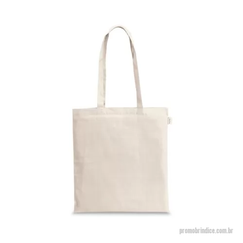 Sacola de Algodão personalizada - Sacola 100% algodão reciclado (180 g/m²) com alças de 65 cm. 380 x 420 mm