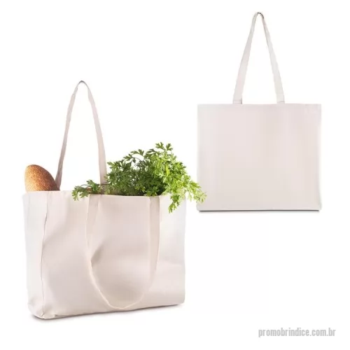 Sacola de Algodão personalizada - Sacola em Algodão Cru 200g/m² com base plana. Alça com altura de 31 cm, ideal para transporte.