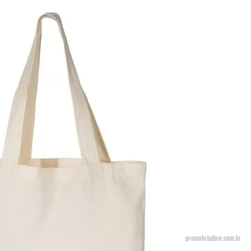 Sacola de Algodão personalizada - Sacola de algodão com alças costuradas na parte interna.