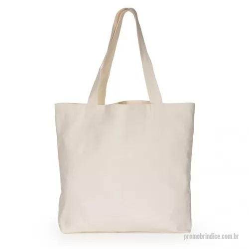 Sacola de Algodão personalizada - Sacola de algodão com alças costuradas na parte interna. Tamanho total aproximado (CxL): 42 cm x 43 cm x 10 cm Peso aproximado (g): 96