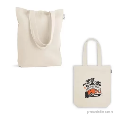 Sacola de Algodão personalizada - Sacola (220 g/m²) em algodão (100%), com alças de 60 cm