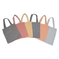 Sacolas de algodão com alças costuradas na parte interna