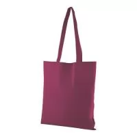 Bolsa confeccionada em algodão sólido reciclado, com gramatura de 140g/m², dimensões de 42 x 38 cm e alça de comprimento fixo medindo 33 cm.