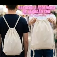 Sacola ecologica de algodão Cru - 210 grams - tamanho 33x35x43 cm - 