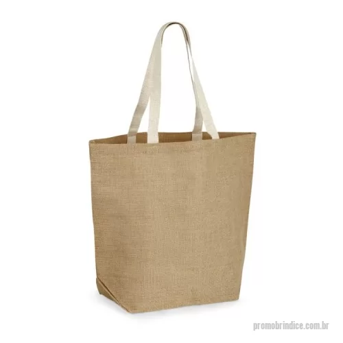 Sacola de Juta personalizada - Sacola 100% juta (360 g/m²) com laminado no interior e com alças webbing com 60 cm. Sacola ideal para compras. 385 x 445 x 165 mm
