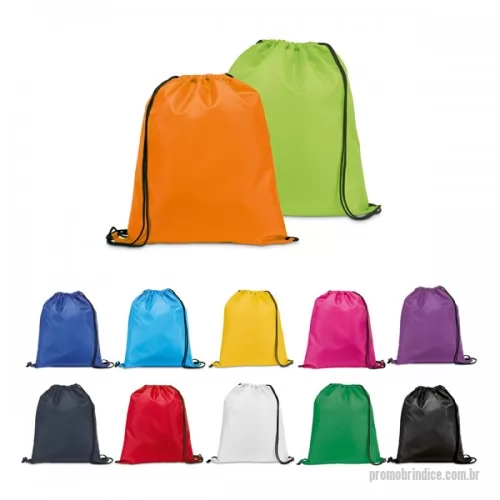 Sacola de Nylon personalizada - Sacola tipo mochila. 210D. 350 x 410 mm