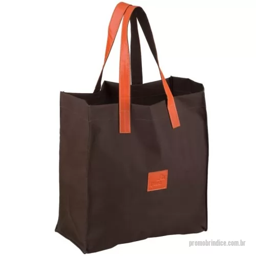 Sacola de Nylon personalizada - SACOLA EVENTO FEIRA CONGRESO TECIDO COM DETALHES EM COURO ECOLOGICO  LOGO EM RELEVO PERSONALIZADA 