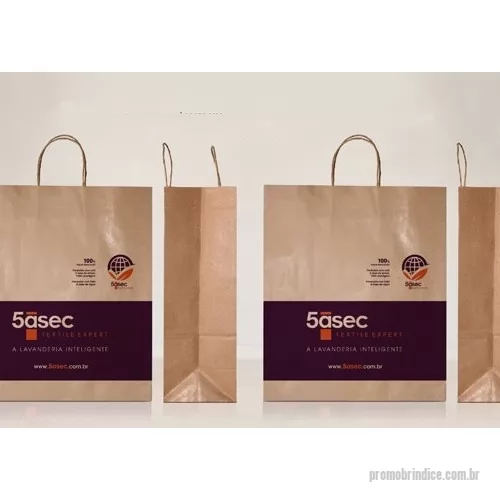 Sacola de papel personalizada - Sacola de Papel Kraft Acabamento premium e impacto visual que posiciona sua marca acima da concorrência. Embalagem 100% RECICLÁVEL.