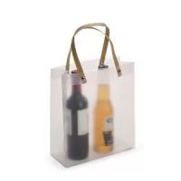 Descrição: Sacola plástica com acabamento fosco e alças em papelão fixadas por botões metálicos.  Altura :  25 cm  Largura :  22 cm  Profundidade :  9 cm  Medidas aproximadas para gravação (CxL):  22 cm x 20 cm