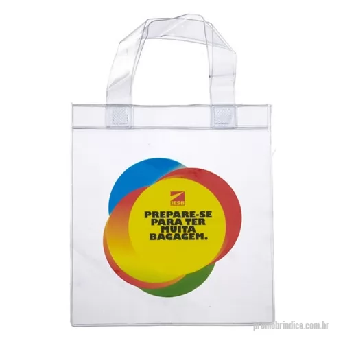 Sacola de PVC personalizada - Sacolas de PVC Personalizadas, Cor TRANSPARENTE, Materia Prima PVC CRISTAL 0,18, Dimensões 35 x 40cm