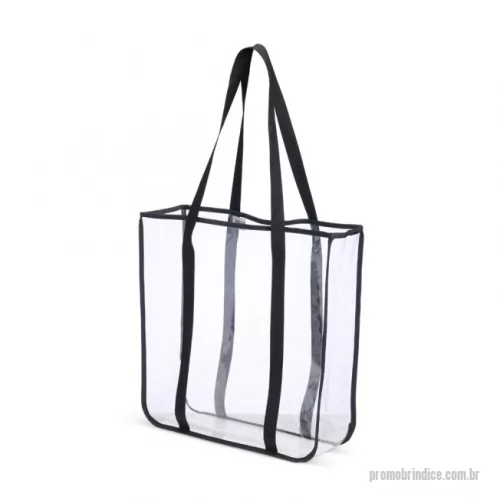 Sacola de PVC personalizada - Descrição: Nossa sacola de PVC é resistente à água e foi projetada para quem valoriza organização e praticidade. Espaçosa o suficiente para acomodar todos os itens essenciais, ela é perfeita para o dia a dia ou momentos que pedem rapidez e eficiência. Suas alças de nylon garantem conforto no transporte, enquanto o design transparente facilita a visualização do que está dentro, evitando esquecer qualquer coisa importante.  Altura :  40 cm  Largura :  36,3 cm  Profundidade :  9 cm  Comprimento :  Alça: 77 cmcm  Medidas aproximadas para gravação (CxL):  30 cm x 14 cm  Peso aproximado (g):  305