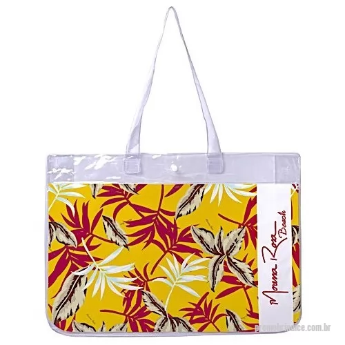 Sacola de PVC personalizada - Sacola praia personalizada confeccionada em PVC Cristal laminado, várias cores modelos e tamanhos, consulte nos