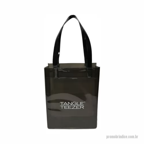 Sacola de PVC personalizada - Sacola personalizado - PVC Fumê - medida 25x32x10