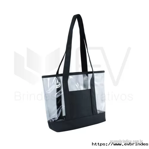 Sacola de PVC personalizada - A Sacola de PVC Transparente com Nylon Personalizada combina resistência, praticidade e excelente apresentação para sua marca. Produzida com corpo em PVC transparente e acabamento em nylon de alta qualidade, oferece maior durabilidade e um visual moderno, ideal para eventos, feiras, congressos, ações promocionais, kits corporativos, cosméticos e brindes personalizados.  Seu design permite visualizar facilmente o conteúdo interno, enquanto o acabamento em nylon proporciona mais resistência ao uso diário e um toque sofisticado ao produto. Fabricamos em diversos tamanhos, cores e modelos, com personalização exclusiva para atender às necessidades da sua empresa.  Características do Produto  ? PVC transparente de alta qualidade ? Acabamento reforçado em nylon resistente ? Diversos tamanhos e modelos disponíveis ? Personalização com logomarca ou arte exclusiva ? Alças resistentes para maior conforto no transporte ? Ideal para eventos, feiras, brindes corporativos e kits promocionais ? Produç