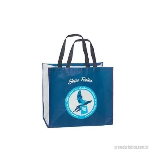Sacola de ráfia personalizada - Sacola de Ráfia Laminada 120 Gramas -Cromia frente e costa mais lateral