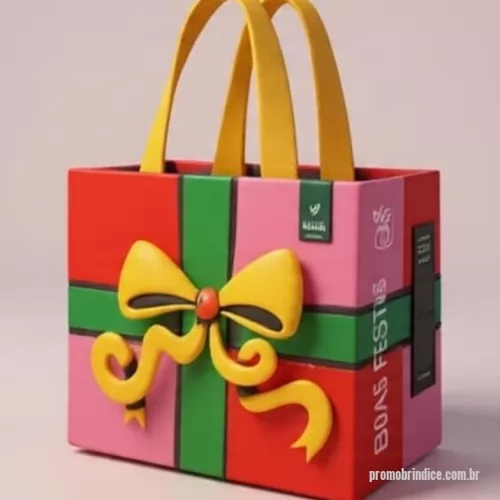 Sacola de ráfia personalizada - Sacola de NATAL em  Ráfia Laminada 110 Gramas - IMPORTADA imagem pronta em cromia frente e costa mais lateral com ou sem Logomarca