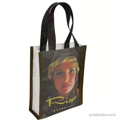 Sacola de ráfia personalizada - Sacola de Ráfia Laminada 120 Gramas -Cromia frente e costa mais lateral