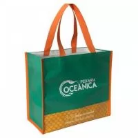 Sacola de Ráfia Laminada 120 Gramas -Cromia frente e costa mais lateral