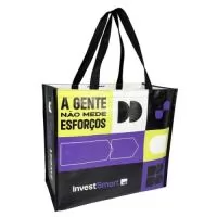 Sacola de Ráfia Laminada 120 Gramas -Cromia frente e costa mais lateral