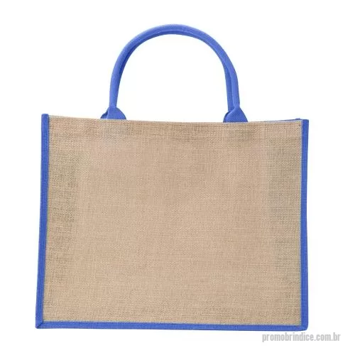 Sacola de tecido personalizada - Sacola ecológica confeccionada em juta com alças costuradas na parte interna.