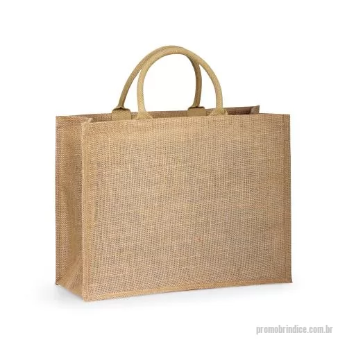 Sacola de tecido personalizada - Sacola em 100% juta (360 g/m²) com laminado no interior e alças curtas acolchoadas. Ideal para compras.