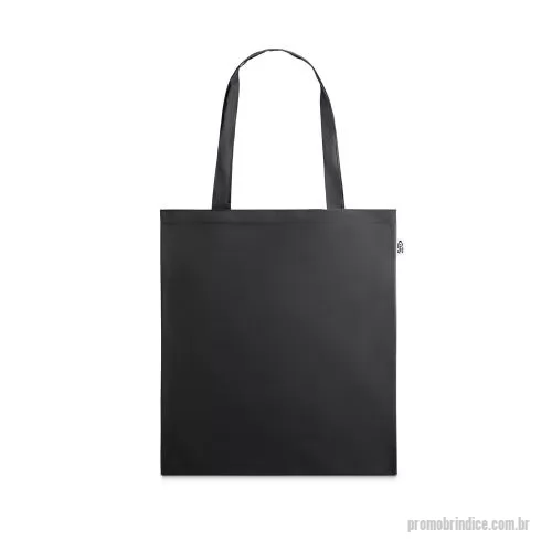 Sacola de tecido personalizada - Sacola em poliéster reciclado 190T, com alças de 55 cm. Produzida a partir de plástico reciclado.