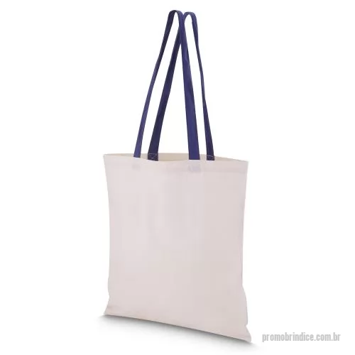 Sacola de tecido personalizada - Sacola em algodão cru 140g/m² com alça colorida em algodão liso. Alça com altura de 29 cm, ideal para transporte.
