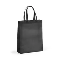 Sacola em non-woven (80 g/m²) termo-selado com alças de 50 cm. Fabricado no Brasil.