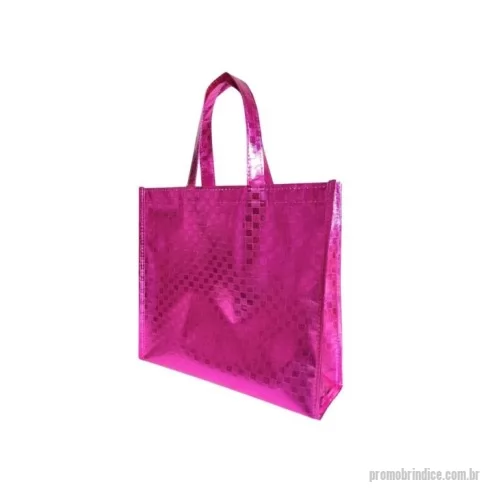 Sacola de TNT metalizado personalizada - Sacola de TNT Metalizado personalizada, 80g gramas, material pink. Outras opções de cores: dourado, prata, preto, vermelho.
