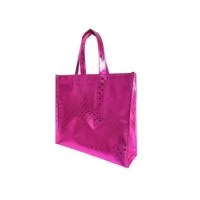 Sacola de TNT Metalizado personalizada, 80g gramas, material pink. Outras opções de cores: dourado, prata, preto, vermelho.