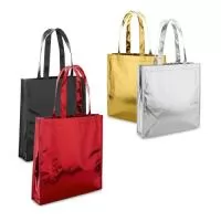 Sacola em non-woven laminado (90 g/m²) com alças de 50 cm e com laminação brilhante. 340 x 350 x 80 mm