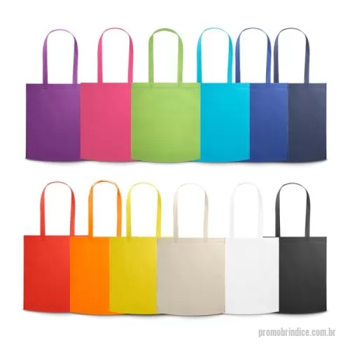 Sacola de TNT personalizada - Sacola em non-woven (80 g/m²) termo-selado com alças de 75 cm. 380 x 415 x 85 mm