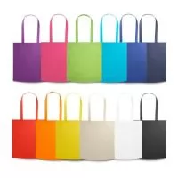 Sacola em non-woven (80 g/m²) termo-selado com alças de 75 cm. 380 x 415 x 85 mm