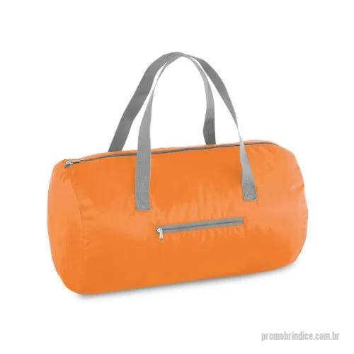 Sacola dobrável personalizada - Sacola esportiva dobrável em 210D ripstop com bolso frontal. Fornecida desdobrada. Capacidade até 17 L. ø240 x 410 mm | Dobrado: 160 x 160 mm