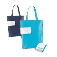 Sacola dobrável em non-woven (80 g/m²) com alças de 50 cm. Fornecida desdobrada. Dobrado: 110 x 132 x 20 mm | Aberto: 360 x 410 x 80 mm