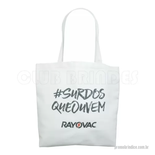 Sacola ecológica personalizada - Sacola Ecológica branca  com alça dupla de mão. Gravação da logomarca em 1 cor já inclusa.  Revestimento externo: Lona Crú branca. Tamanho: 30 cm X 40 cm.