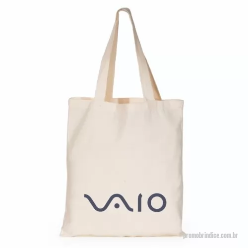 Sacola ecológica personalizada - Sacola de algodão com alças costuradas na parte interna.