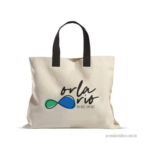 Sacola ecológica personalizada - Sacola ecobag lona de algodão 300gr, alça couro sintético . Formato de 40x30 cm.