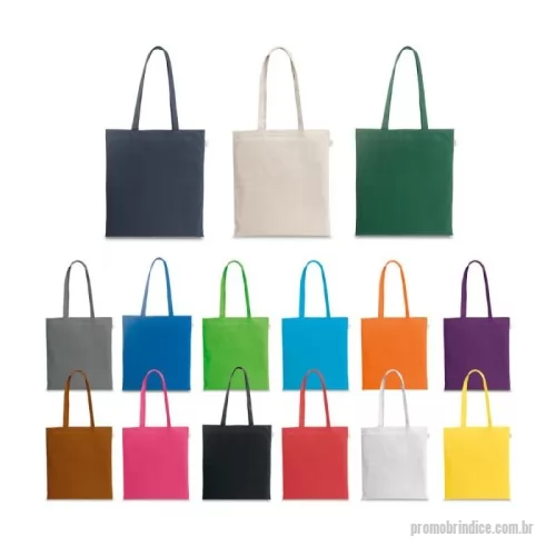 Sacola ecológica personalizada - Sacola em 70% algodão reciclado e 30% poliéster reciclado (140 g/m²), com alças de 65 cm. O tecido é sem tingimento, é utilizado na sua cor original, sem produtos químicos de tingimento ou branqueamento, contribuindo para um menor impacto ambiental. 380 x 420 mm
