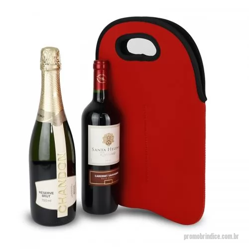 Sacola Isotérmica personalizada - Sacola Isotérmica para 2 Garrafas de Vinho Personalizada