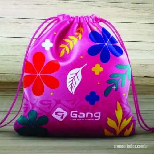 Sacola personalizada - mochila saco confeccionada em tactel e personalizada em silk screen