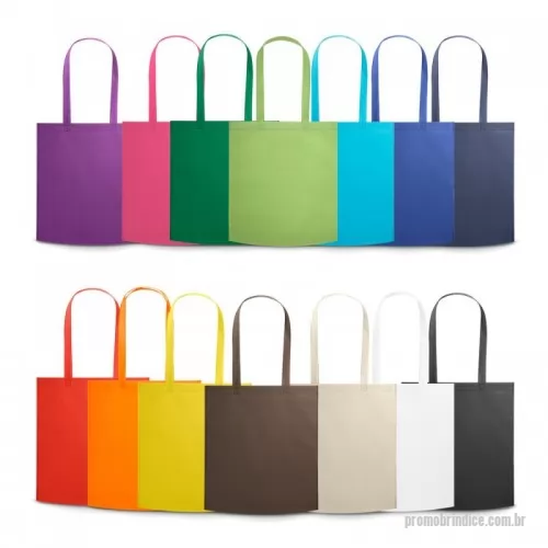 Sacola personalizada - Sacola em non-woven (80 g/m²) termo-selado com alças de 75 cm. 380 x 415 x 85 mm
