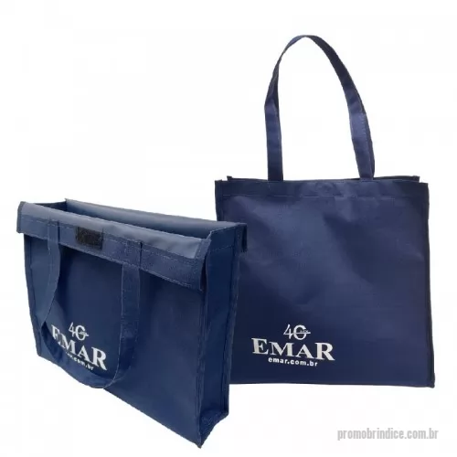 Sacola personalizada - Sacola para loja de nylon personalizada tamanho 36x36x10 cm, alças do mesmo tecido, lateral com acabamento em viés e fechamento em velcro.