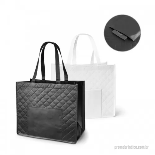 Sacola personalizada - Sacola de compras em non-woven laminado (110 g/m²) com bolso frontal (175 g/m²). 381 x 330 x 200 mm